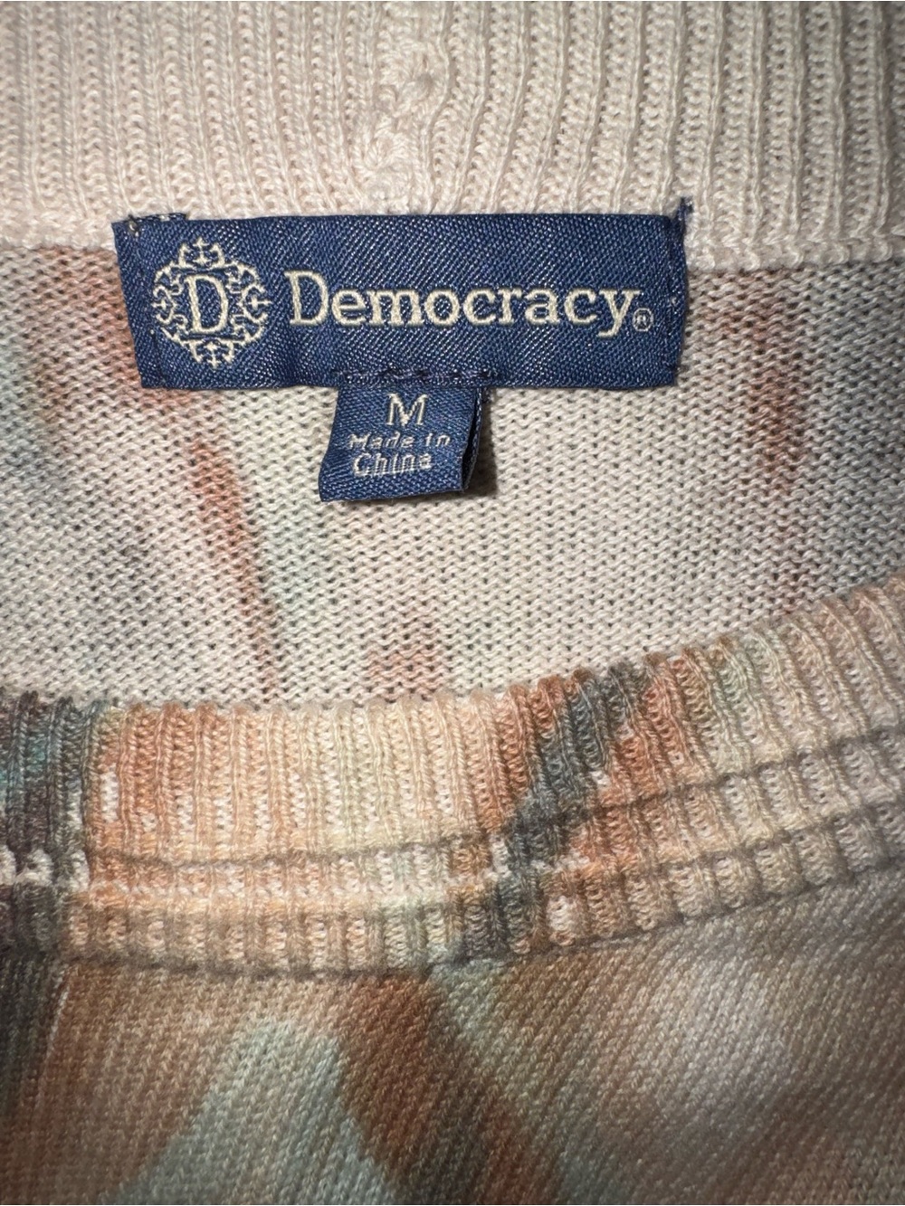 Democracy Abstract Tie-Dye Crewneck Sweatshirt in Brown and Blue - Picture 4 of 5